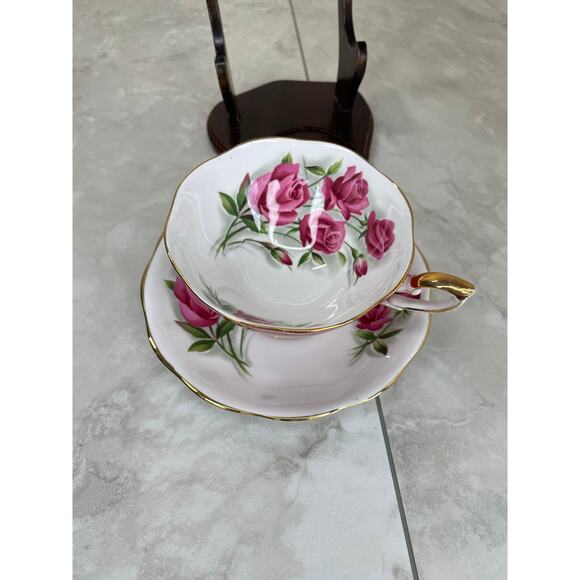 Royal Standard Fashion Tea cup and Saucer Red Pink Floral - Picture 4 of 16